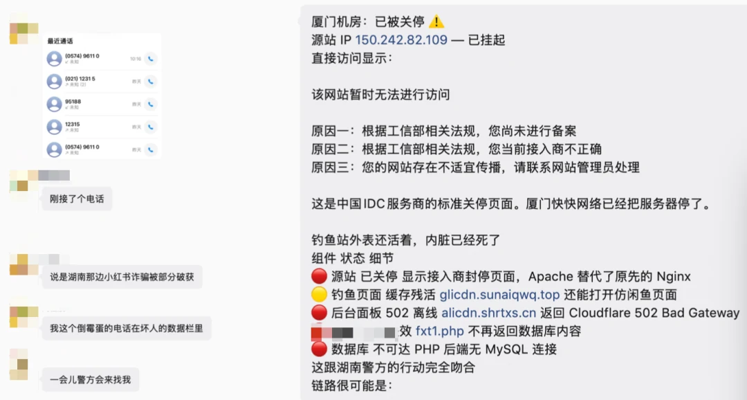 诈骗源站封停与警方行动信息